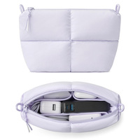 Sac de rangement rembourré moderne, pochette de rangement légère en polyester, trousse de toilette pour accessoires électroniques et maquillage, idéale pour les voyages de week-end