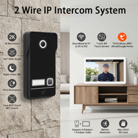 Sistema de Videoportero Inteligente WiFi Hiwink 2K Tuya, Videoportero IP de 2 Cables con Identificación Facial, Desbloqueo por Palma de la Mano, Kit con Pantalla Táctil IPS de 7 Pulgadas