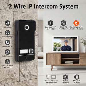 Sistema de <span class=keywords><strong>Videoportero</strong></span> Inteligente WiFi Hiwink 2K Tuya, <span class=keywords><strong>Videoportero</strong></span> IP de 2 Cables con Identificación Facial, Desbloqueo por Palma de la Mano, <span class=keywords><strong>Kit</strong></span> con Pantalla Táctil IPS de 7 Pulgadas - Product Image 1