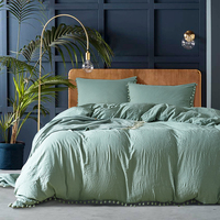 Literie égyptienne de couleur personnalisée, douce et écologique, couette à rayures en satin, ensemble de draps d'hôtel