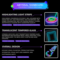 Mille couches miroir caractère lumineux 3D éblouissant abîme néon lumière réseau rouge bar à vin Tunnel miroir extérieur porte signe