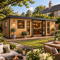 Bar de jardin préfabriqué moderne pour maisons britanniques, pod de divertissement isolé pour l'extérieur avec intérieur personnalisé et installation facile