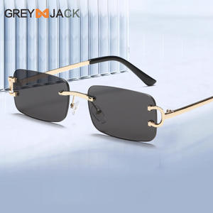 Greyjack – lunettes de soleil sans cadre pour femmes, en métal doré, UV400, légères, type 3, verres PC, S2676 - Product Image 1