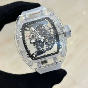 2026 New Classic Luxury Crystal Sapphire Hollow Mechanical <b>Watch</b>, Tonneau High-Quality Men's Wristwatch - Product Image 3