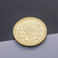Pièce de monnaie en métal or du zodiaque chinois, produit personnalisé pour souvenir