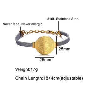 Vente en gros Bracelet de montre Saint-Benoît en acier inoxydable plaqué or 18 carats Bijoux en perles pour prêtres catholiques pour cadeau - Product Image 5