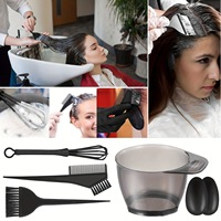 Kit de mélange de teinture capillaire DIY 5 pièces : Bol, applicateurs, brosses, fouet et peigne à queue pour salon de coiffure et vente en gros