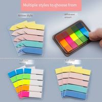 Blocs-notes autocollants personnalisés OEM en PET transparent coloré, index adhésifs, notes autocollantes, modèle BLT--1024