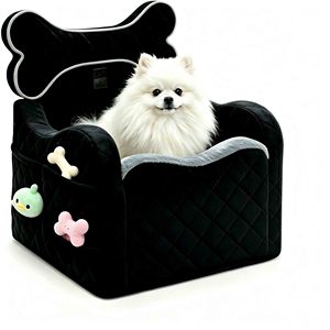 Siège auto portable pour chien, rehausseur de siège, protection de siège auto pour animaux de compagnie, coussin de voyage pour chiots, coussin de luxe pour véhicule, rehausseur de siège auto pour chien - Product Image 1