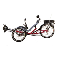 Tricycle électrique à assistance au pédalage 500W, trois roues, 21 vitesses, roues de 20 pouces, frein à disque