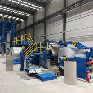 Color coating production line with roller coating machine for roof metal material