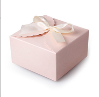 Boîte cadeau carrée pliable de couleur unie, jolie boîte en carton rose et multicolore avec nœud pour l'emballage de savon artisanal