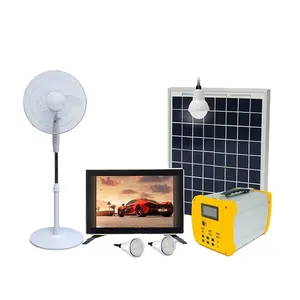 100W powered solar panel complete solar power led energy lighting system home with TV and fan cover off-grid areas