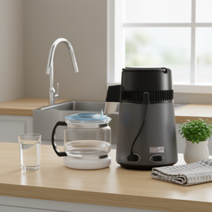 Distillateur d'eau domestique de comptoir 4L 750W, intérieur en acier inoxydable, machine de distillation grise, purificateur d'eau pure avec filtre - Product Image 2