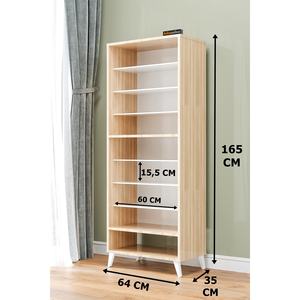 Meuble de rangement Imaj 4 portes en bois blanc-sonomo, organisateur de garde-manger à 9 étagères et étagère à chaussures, étagère utilitaire multifonction à 9 niveaux - Product Image 3