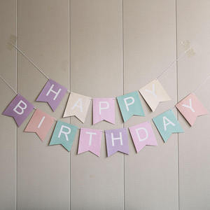 Guirnalda de Cumpleaños con Letras de Feliz Cumpleaños en Tonos Pastel, Decoración para Fiestas de Cumpleaños de Niñas y Niños - Product Image 1
