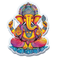 Aimant de réfrigérateur rond en acrylique imperméable personnalisé avec le dieu hindou Ganesha, cadeau promotionnel culturel indien