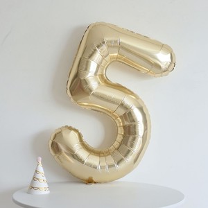 Venta caliente gigante de 40 pulgadas Número de oro blanco globo de papel de helio 18 pulgadas corazón estrella oro blanco enlace número uno globo para cumpleaños - Product Image 4