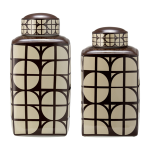 Ceramic Jar With Lid <b>Square</b> Decorative <b>Vase</b> For Home Living Room Bedroom Office Dining Room Decor - Product Image 6