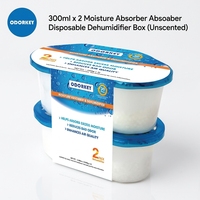 Lot de 2 déshumidificateurs jetables 300 ml au CaCl2, anti-humidité, pour petits espaces/tiroirs – Vente directe usine