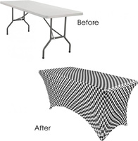 Nappe rectangulaire en Spandex 6 pieds, linge de Table en Spandex, housse ajustée pour Table pliante