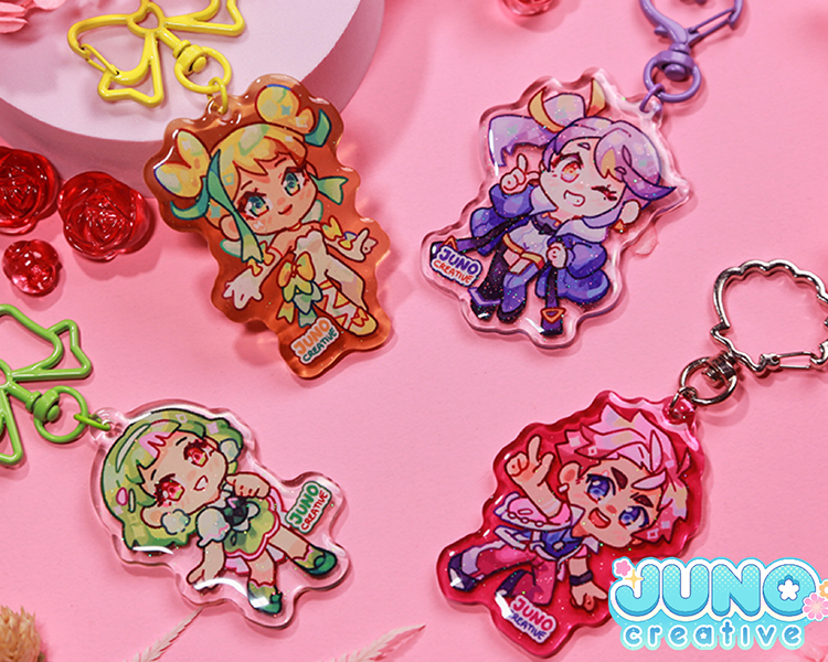 Juno Creative Colored Frosted Acrylic Charms - Custom Printed