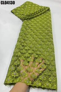 Tela de encaje <span class=keywords><strong>bordado</strong></span> de cordón de <span class=keywords><strong>guipur</strong></span> azul cielo de alta calidad <span class=keywords><strong>con</strong></span> <span class=keywords><strong>piedras</strong></span> para vestidos de novia de Senegal - Product Image 2