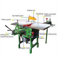 Raboteuse Dégauchisseuse Multifonction pour Planches de Meubles, Machine à Lisser les Surfaces, Machine à Bois Combinée