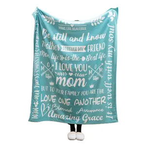 I Love Mom Blanket Sympathy Healing Thoughts Caring Compassion Gift Positive Energy Prayer Comfort Caring Flannel Throw Blanket