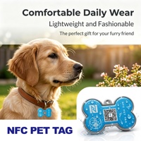 Etiqueta de Identificación para Mascotas de Lujo, de Alta Gama, con Chip NTAG215, Resistente al Agua, con Tecnología RFID y NFC, Borde Dorado de Acero Inoxidable, Forma de Flor, Pata o Hueso, para Rastreo de Mascotas