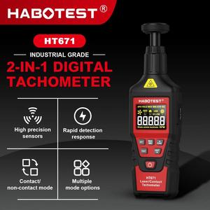 Tachymètre numérique HABOTEST HT671, compteur de vitesse laser sans contact, outil de mesure de régime industriel de qualité professionnelle - Product Image 1