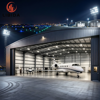 Hangar d'avion en structure métallique préfabriquée, bâtiment métallique aéronautique sur mesure pour l'entretien et le stockage à l'aéroport