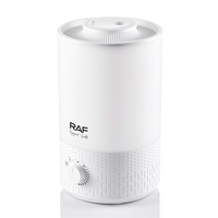 Humidificador RAF R.12003, 3.0L, 27W, 110 a 230V, Niebla de 360 Grados, Ajuste Infinito de Humedad, Cuerpo de PP, Blanco, Uso en Hogar/Oficina/Dormitorio