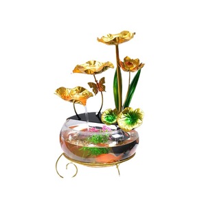 Pecera de Loto con Adorno de Agua Corriente, Decoración Redonda de Metal para Escritorio, Hogar u Oficina, Feng Shui, Atrae la Riqueza - Product Image 5