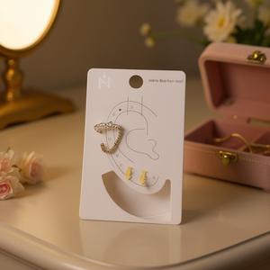 Aretes de Perlas Irregulares con Clip, Acero Inoxidable, Chapado en Oro, Unisex, Joyería de Moda, Juego de 6 Piezas - Product Image 3