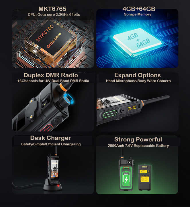 带sim卡的对讲机4G uhf安卓对讲机长途woki toki 5千米范围poc对讲机