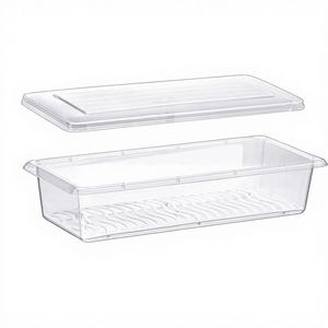 Refrigerator Vegetable Storage Container Removable Drain Plate PP <b>Plastic</b> Airtight <b>Large</b> Capacity Food Grade Flip Top Lid - Product Image 1