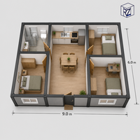 Maison conteneur détachable pour ADU de jardin, unité multifonctionnelle, mini-maison prête à l'installation Ray-Zen