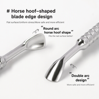 Pousse-cuticules double extrémité russe TSZS en acier inoxydable, outil de préparation des ongles pour salon de manucure