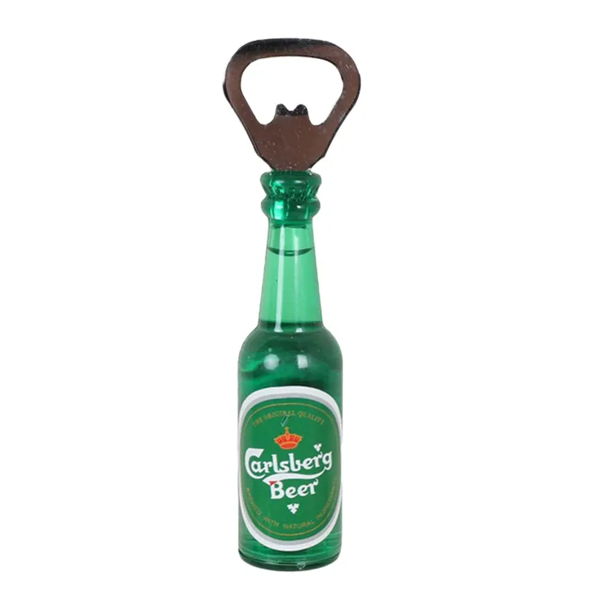 Custom logo beer bottle opener refrigerator sticker magnet wine bottle style 3D home sublimation bottle opener
