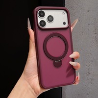 Coque antichoc magnétique avec anneau rotatif à 360° et sensation de peau transparente fine pour iPhone 17/18 Pro Max