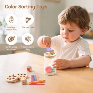 Juguete Educativo <span class=keywords><strong>de</strong></span> Clasificación Cognitiva <span class=keywords><strong>de</strong></span> Formas y Colores <span class=keywords><strong>de</strong></span> Madera Montessori para Niños <span class=keywords><strong>de</strong></span> Preescolar, Juguetes Educativos para Niños - Product Image 2