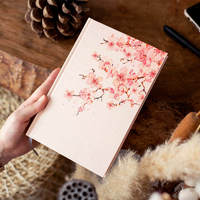 Papier d'emballage rose à fleurs de cerisier de style japonais Kawaii, couverture de papeterie, carnet à couverture rigide, carnet d'écriture