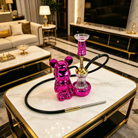 Ensemble Chicha Acrylique Design Ours Unique, Vibrant et Coloré, Portable, pour Fournitures de Bars et Salons