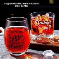 Vente en gros de verres à vin en verre de 400 ml, verres à whisky, verres personnalisés avec motifs et logos