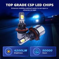 H13 Neuerscheinung 12V Hochleistungs-Doppel-LED-Autoscheinwerferbirne 8000lm IP67 Wasserdicht Universelle Passform