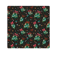 Tapis de jeu de mahjong de Noël vintage antidérapant avec motif de Père Noël, Casse-Noisette et Renne sur fond crème