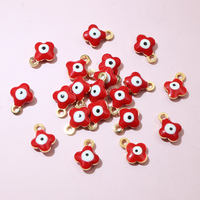 Pendentif à breloques en émail de 9x7mm, petits yeux maléfiques, accessoires de fabrication de bijoux en acier inoxydable, 20 pièces