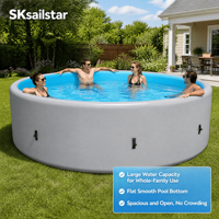 SK Komplettset Aufblasbarer Drop-Stitch-Swimmingpool Runder PVC-Speicherpool Aufblasbare Sofa-Pools für den Heimgebrauch