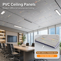 Panneau de plafond en PVC directement de l'usine, imperméable, stratifié, carrelage de plafond en PVC, faux plafond pour la décoration de la maison et des hôtels